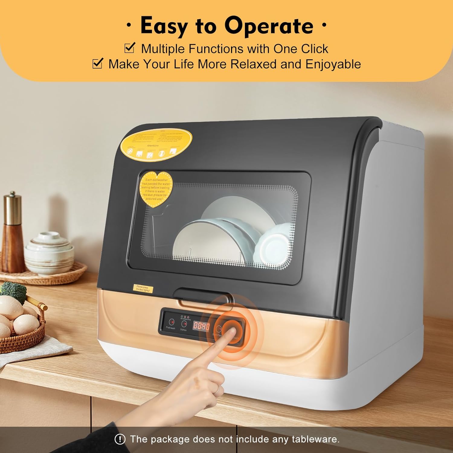 SHZICMY Portable Dishwasher Countertop, Mini Dishwashers, Automatic Dishwasher With Air-dry Function, 4 Washing Programs, 360° Streak-Free Deep Cleaning, Dishwasher for Apartments Dorm & RVs