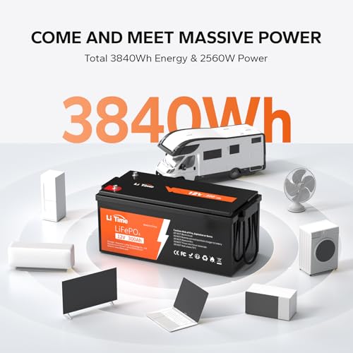 LiTime 12V 100Ah LiFePO4 Battery BCI Group 31 Lithium Battery Built-in 100A BMS, Up to 15000 Deep Cycles, Perfect for RV, Marine, Home Energy Storage