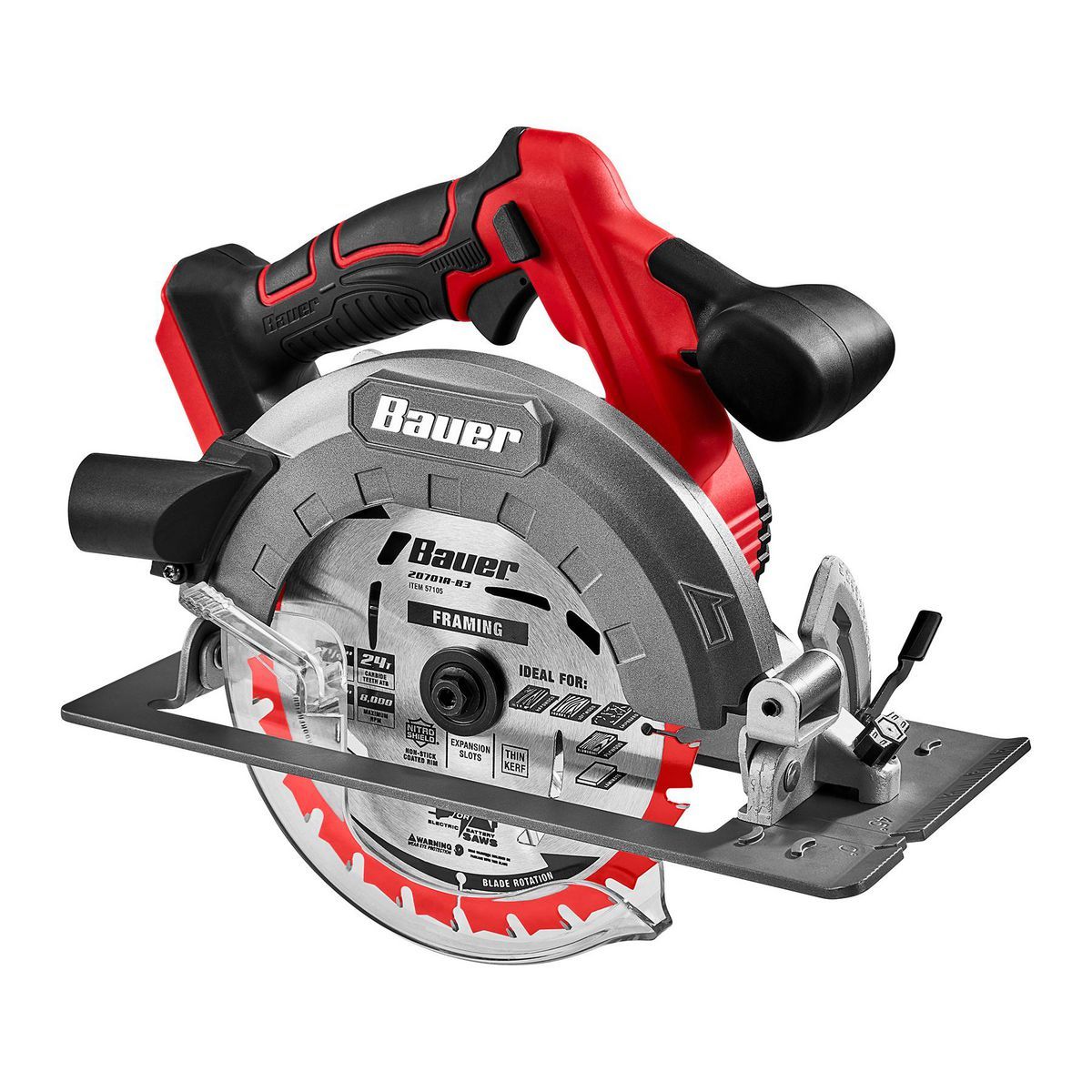 BAUER 20V Brushless Cordless, 7-1/4 in. Circular Saw - Tool Only