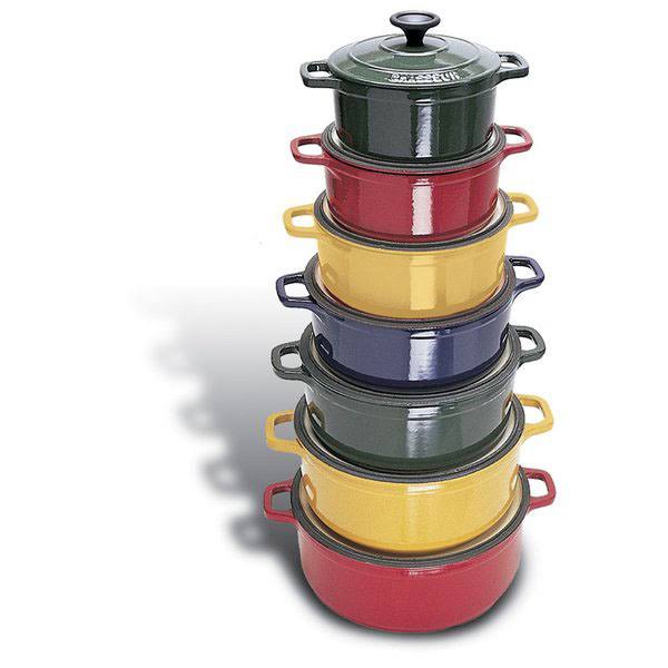 World Cuisine A1737324 Red 4 qt Round Dutch Oven