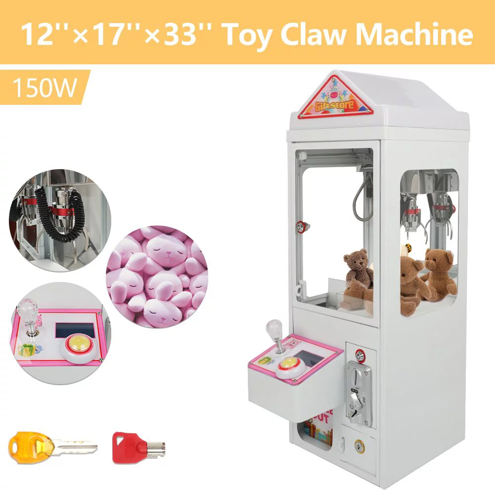 JORUGUNA Mini Claw Crane Machine 110V Metal Case Bar Candy Toy Catcher Shake-Proof
