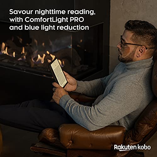 Kobo Sage | eReader | 8” HD Glare Free Touchscreen | Waterproof | Adjustable Brightness and Color Temperature | Blue Light Reduction | Bluetooth | WiFi | 32GB of Storage | Carta E Ink Technology