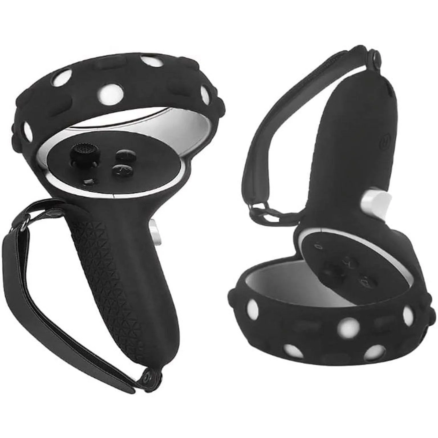 Oculus Quest 2 All-in-One Virtual Reality 256GB Gaming Headset Bundle, Mazepoly Silicone Controller Grip Cover with 2 Palm Straps and 2 Thumb Grip Caps Black Set