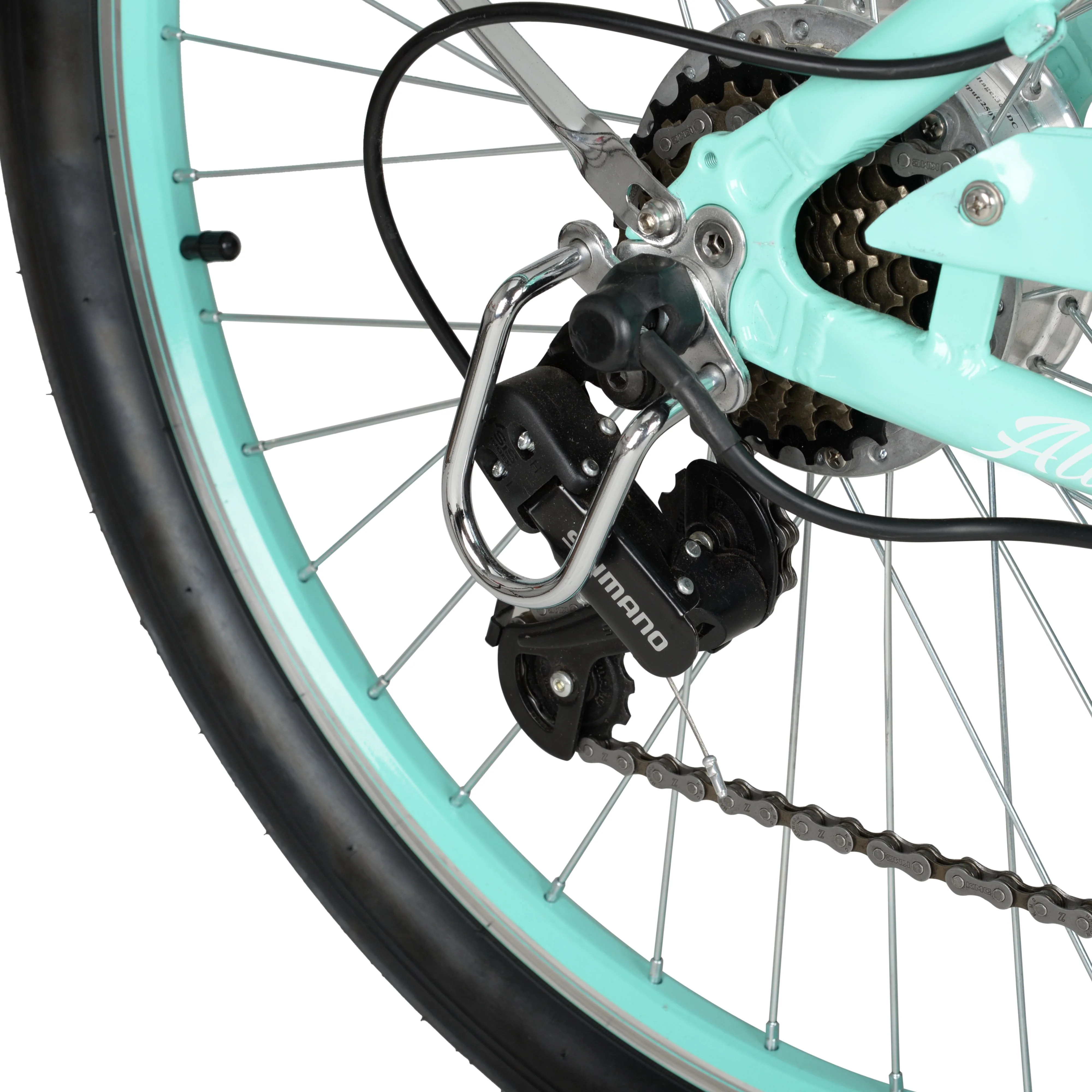 Hyper Bicycles E-Ride 26 Ladies 36V Electric Cruiser E-Bike for Adults, Pedal-Assist, 250W Motor, Turquoise