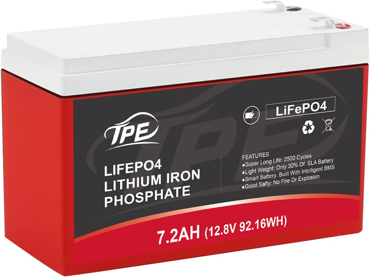 Lifepo4 Battery 12V100AH, Deep Cycle Lithium Phosphate Battery, Rechargeable Lithium Iron Battery with Built-in BMS 4000+Life Cycles & 10-Year lifetime for RV, Marine, Camping, Boat, Solar Power etc