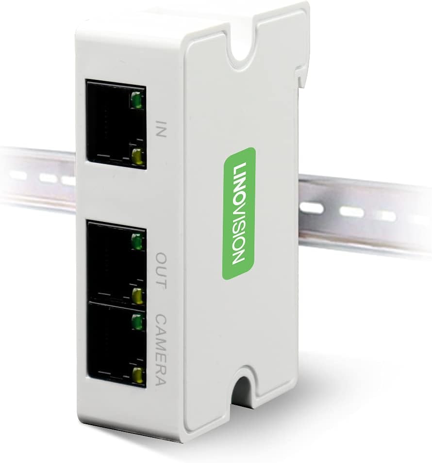 LINOVISION Mini Passive 2 Port POE Extender IEEE 802.3af/at POE Repeater Up to 1000ft Power Over Ethernet Over Cat5/6 Cable, POE Splitter to 2 POE Devices Like IP Cameras, IP Phone, Wireless AP