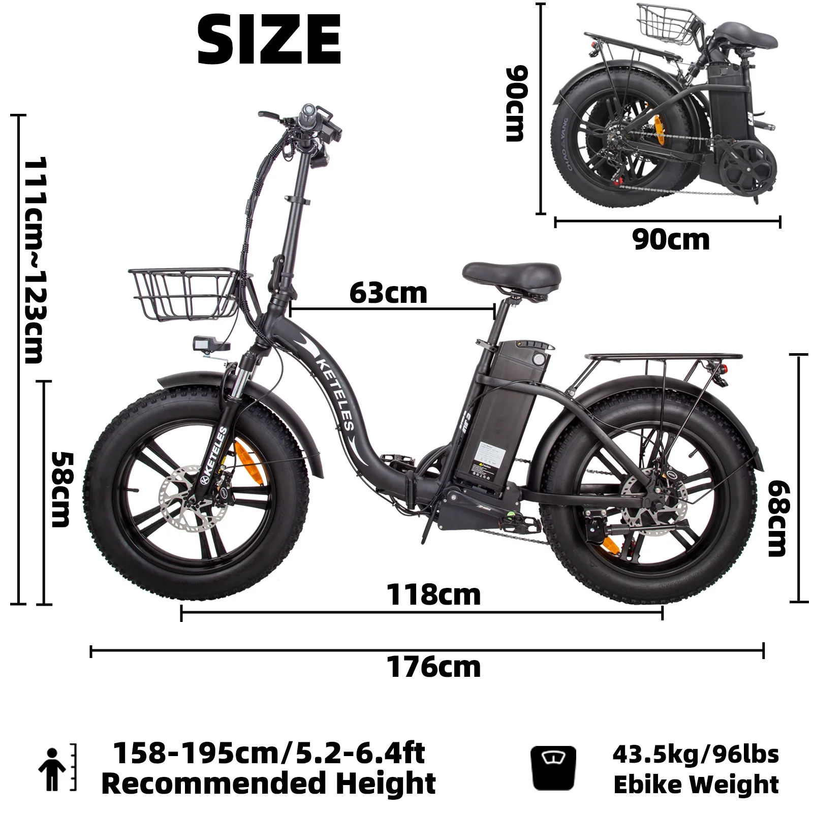 KETELES 20 Fat Tire Electric Bike for Adults, 1000W Electric Bicycle, Electric Mountain Bicycle Commuter Snow Bike Ebike E-bike with 48V 17.5AH Removable Battery
