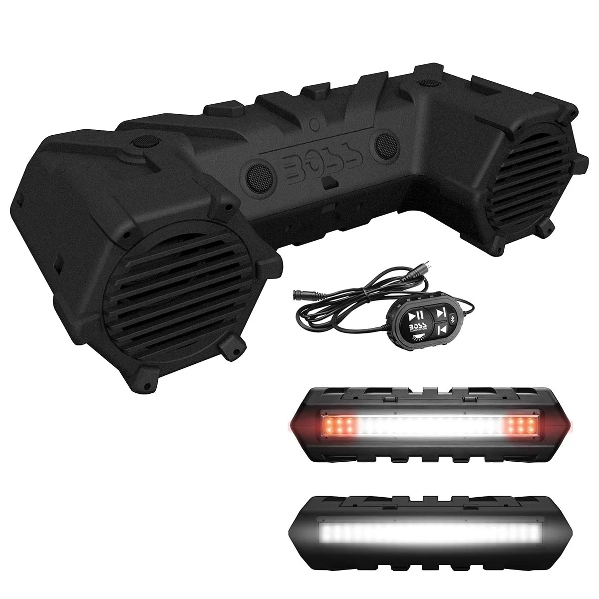 Boss Audio ATVB95LED ATV Sound System 8" Marine Speakers Bluetooth LED Bar - Curated Treasures Market