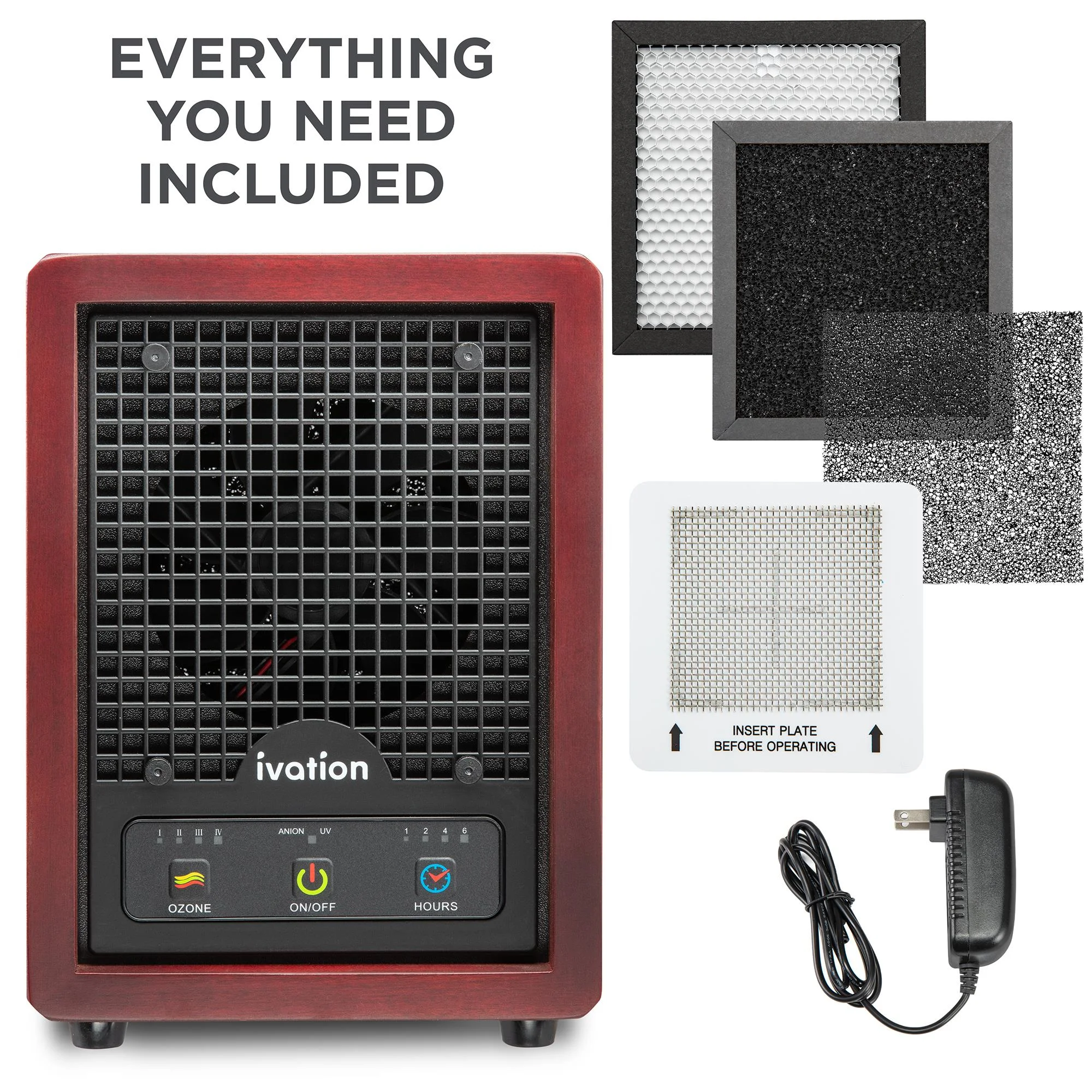 Ivation Ozone Air Purifier | Portable Deodorizing System w/ Multi-Level Filtration, Ionizer Plate, UV Lamps, Fan & Timer | Eliminates Odors from Pets, Smoke, Food & More | For Rooms Up to 3,500 Sq/Ft