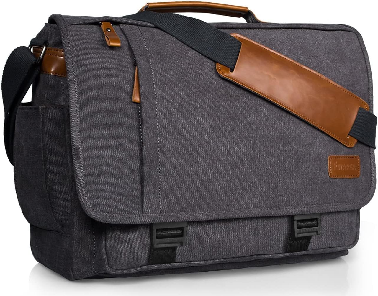 Estarer Laptop Messenger Bag 17-17.3 Inch Water-resistance Canvas Shoulder Bag for Work College