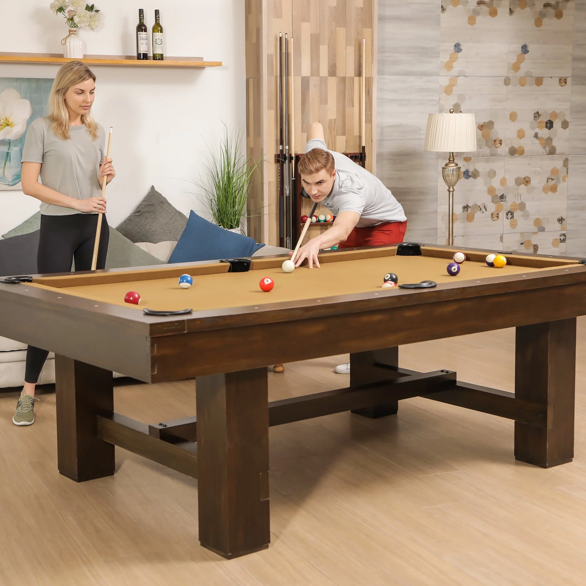Classic Sport Dayton 96 x 55 Pool Table, Tan, Set up in 10 Minutes