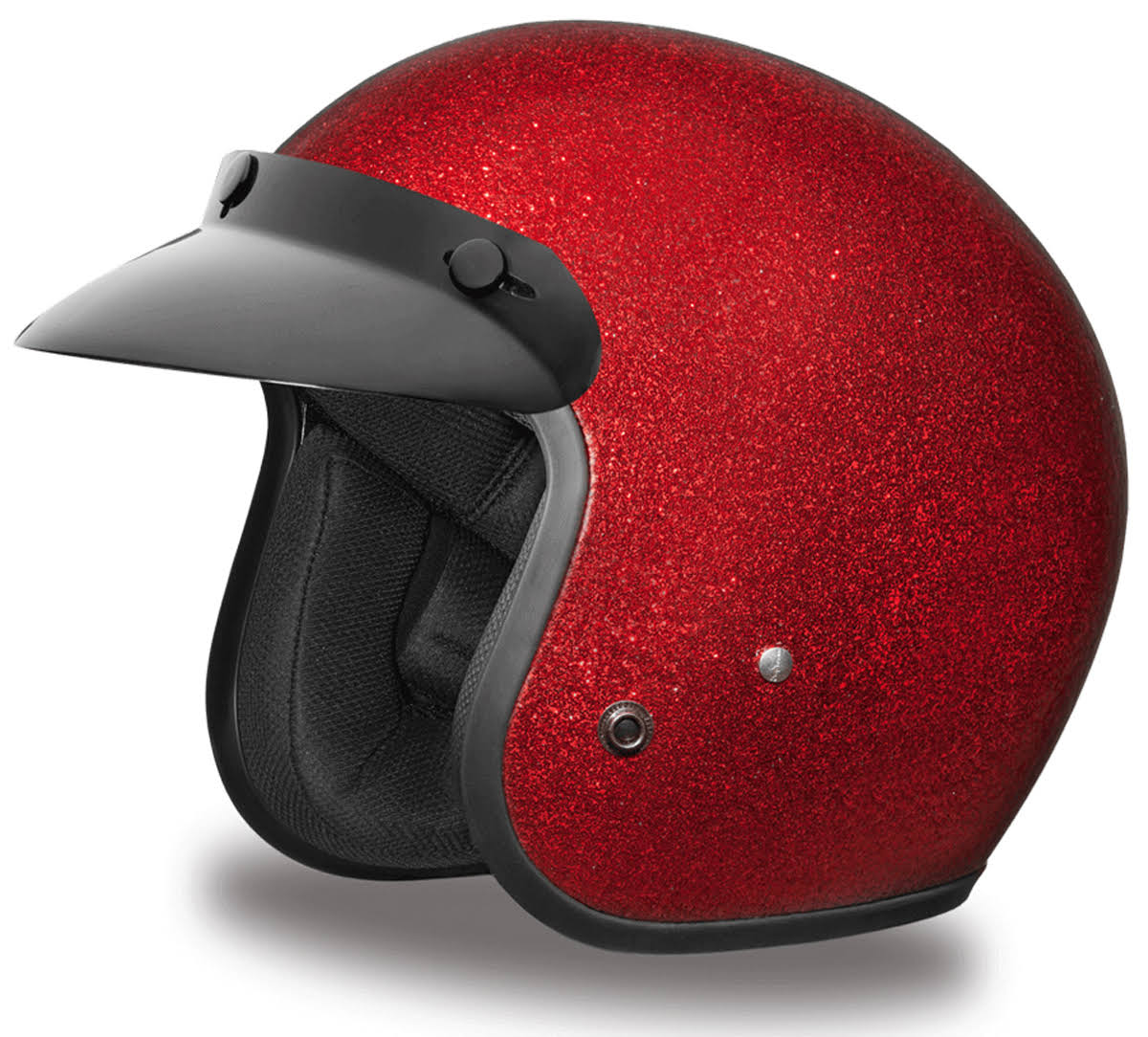 D.O.T. Daytona Cruiser- Red Metal Flake Helmet Xs