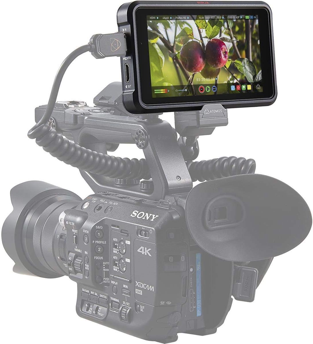 Atomos Ninja V 5" Touchscreen Recording Monitor, 1980x1080, 4K HDMI Input - Bundle 5" Accessory Kit for Shinobi, Shinobi SDI and Ninja V Monitors, Microfiber Cloth