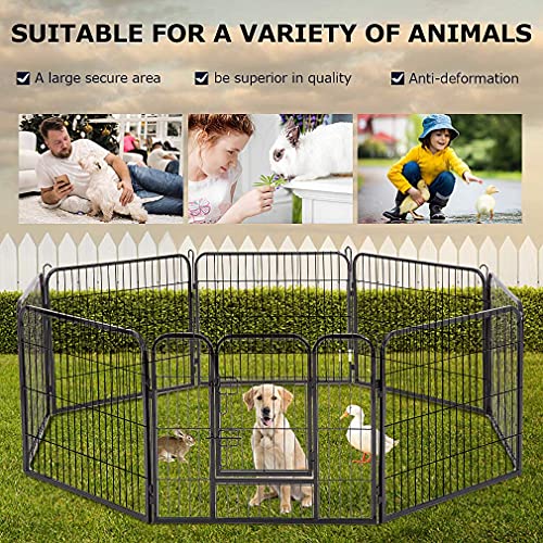 BestPet Dog Playpen Indoor 40 inch 16 Panels Metal Dog Pen Pet Dog Fence Outdoor Exercise Pen with Doors,Pet Puppy Playpen for RV Camping Yard, Black
