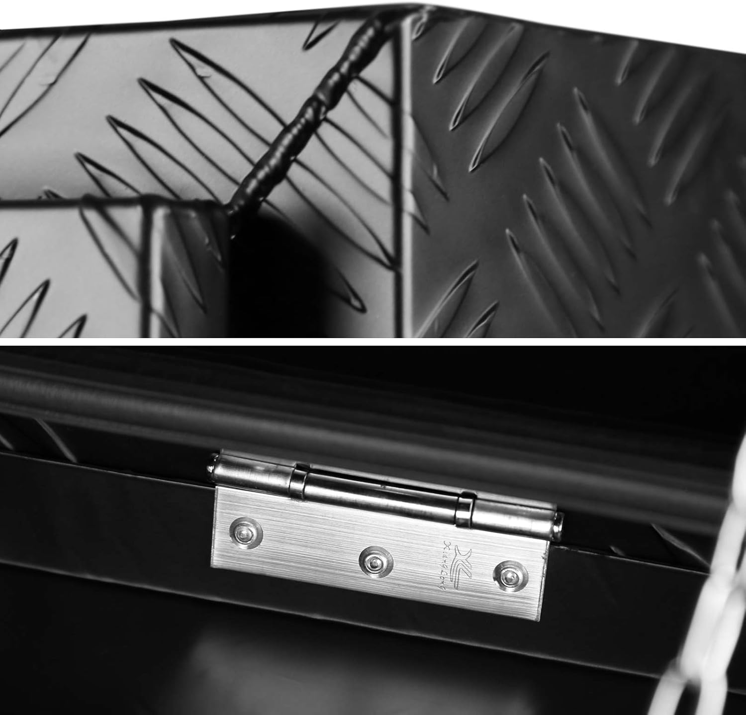 Carpartsinnovate For 29 Truck Pickup Black Aluminum Underbody Tongue Tool Box Trailer Storage+Lock