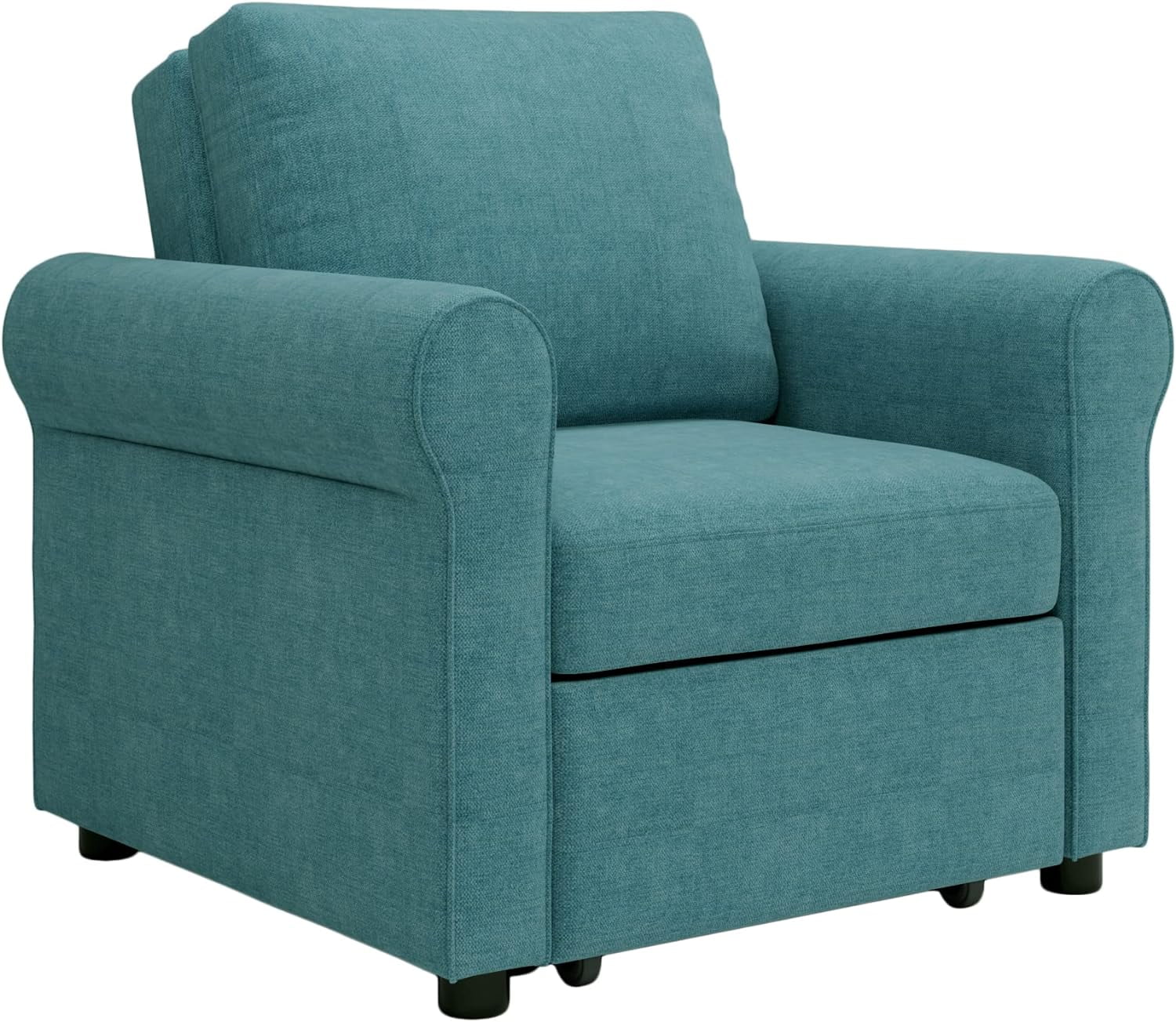 Sofa Bed Chair, Convertible Sleeper Chair Bed, Adjust Backrest Into A Sofa, Single Bed, Modern Chair Bed For Living Room Bedroom, Teal