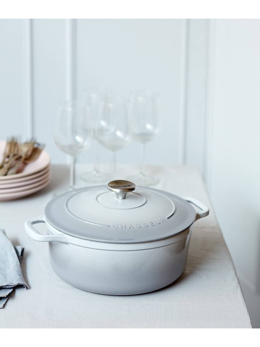 Chasseur French Enameled Cast Iron Round Dutch Oven, 2.6-Quart - Celestial Grey