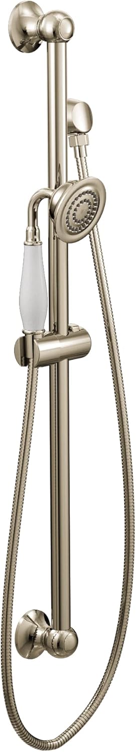 Moen S12107EP Weymouth Traditional Eco-Performance Handshower Handheld Shower with 30-Inch Slide Bar and 69-Inch Metal Hose, Chrome