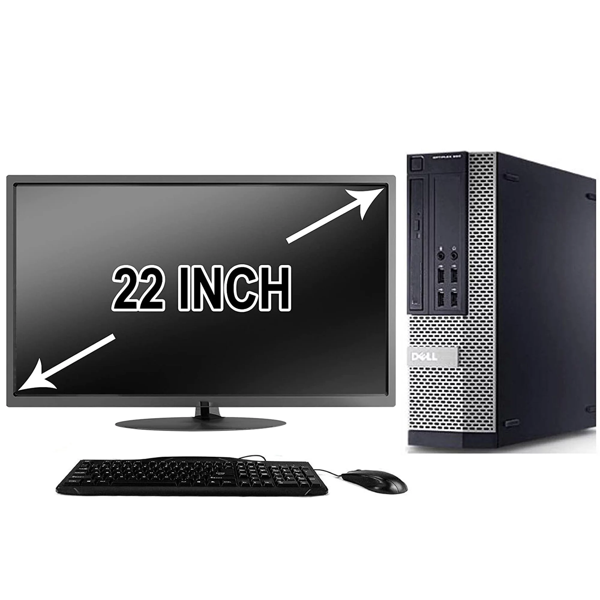 Dell OptiPlex 3020 Desktop Computer Tower i5 Dual Core 3.40 Ghz Computer PC 8GB DDR3 RAM 2TB Hard Drive Wifi DVDRW Windows 11 Pro 64 Bit (Used Desktop PC) with 17" LCD Monitor - Curated Treasures Market