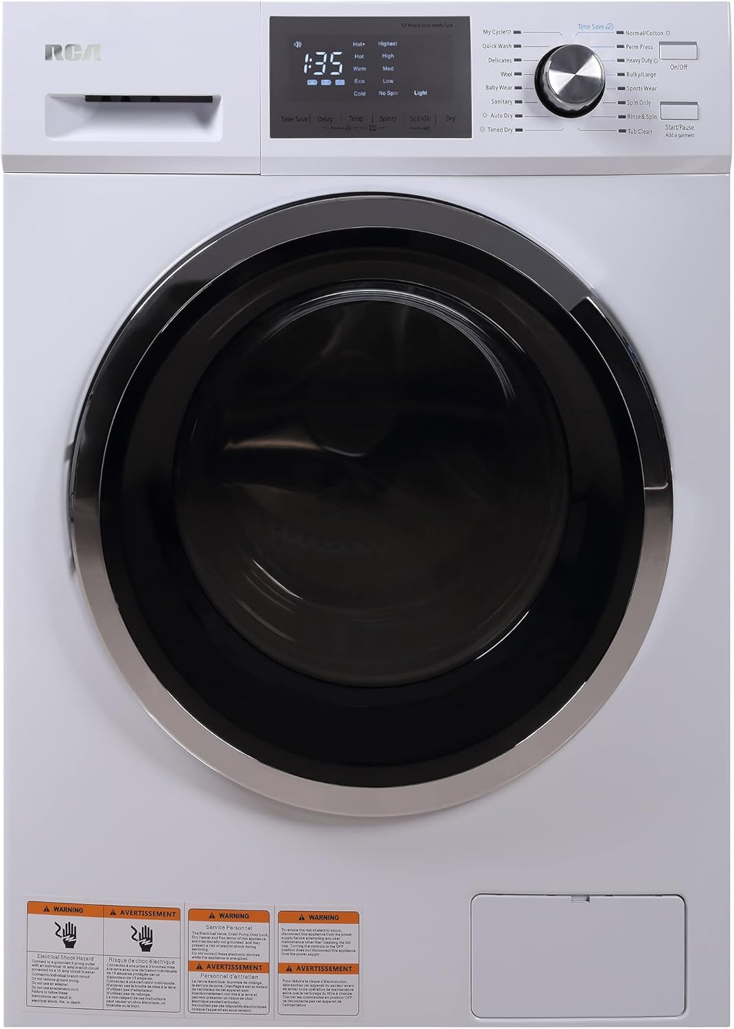 RCA RWD270 Washer and Dryer Combo 2.7 cu ft - White