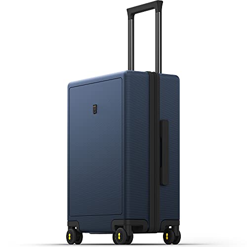 LEVEL8 Hard Shell Carry on Luggage Airline Approved, Carry-on Suitcases with Wheels, Lightweight Luminous Textured Hardside Travel Bag with Tsa Lock, 20 Inch, Black