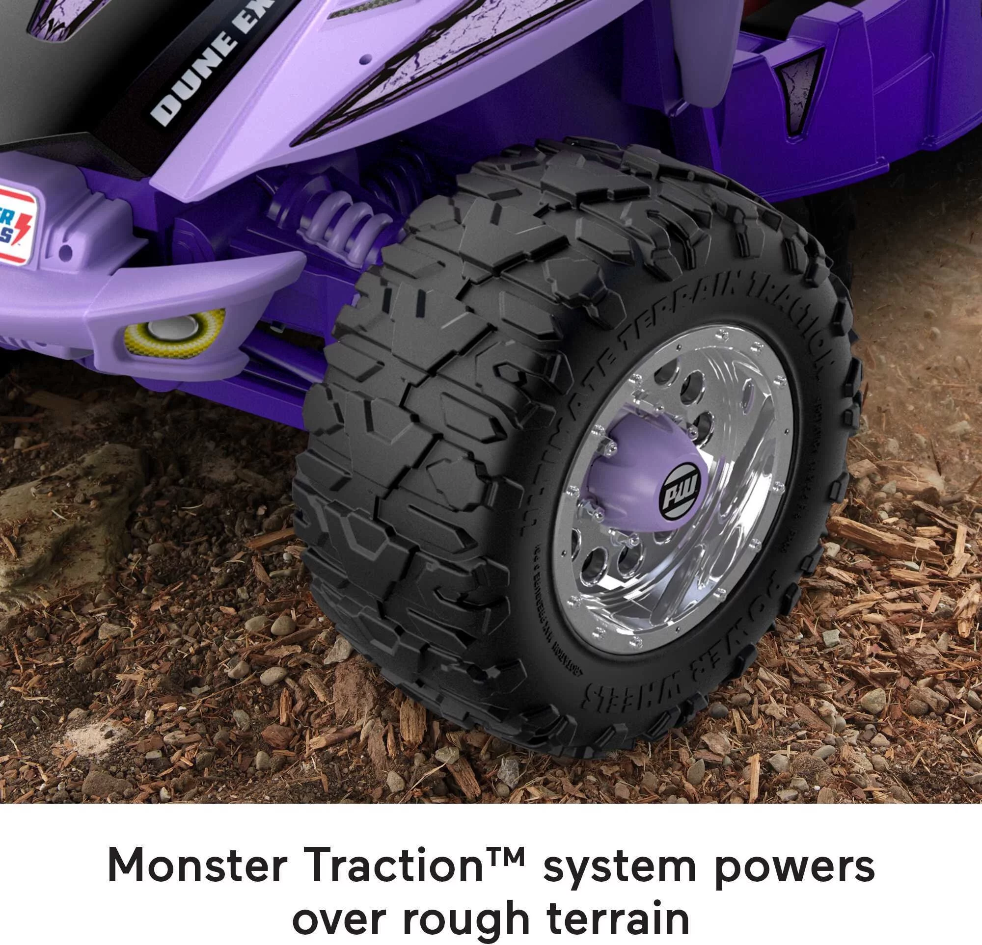 12V Power Wheels Dune Racer Extreme Battery-Powered Ride-on, Purple, for a Child Ages 3-7