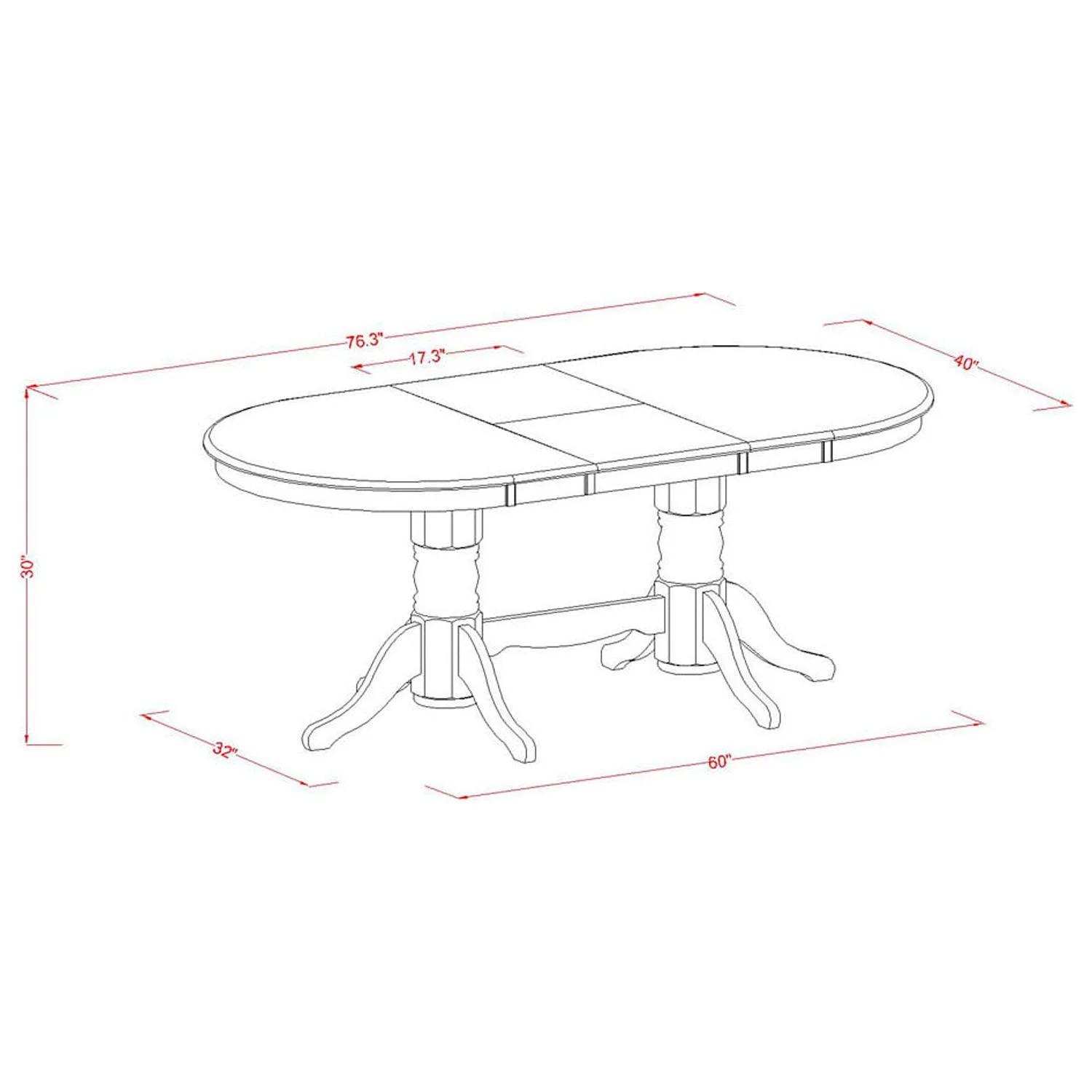 East West Furniture Vancouver 9-piece Wood Dining Table and Chair Set in Oak