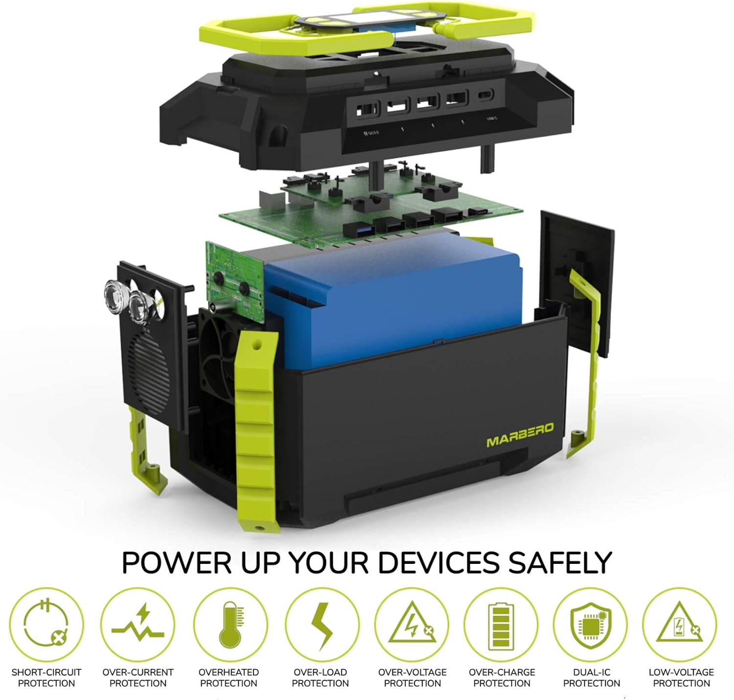 200W Portable Power Station 222Wh 60000mAh Backup Lithium Battery Power Supply Solar Generator(Solar Panel Not Included) with 2 110V AC Outlets/2 QC3.0 LED Flashlights for CPAP Home Camping Emergency Backup