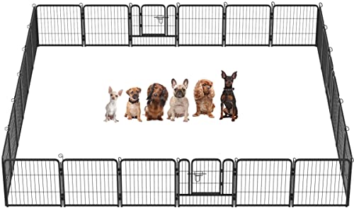 BestPet Dog Playpen Indoor 40 inch 16 Panels Metal Dog Pen Pet Dog Fence Outdoor Exercise Pen with Doors,Pet Puppy Playpen for RV Camping Yard, Black