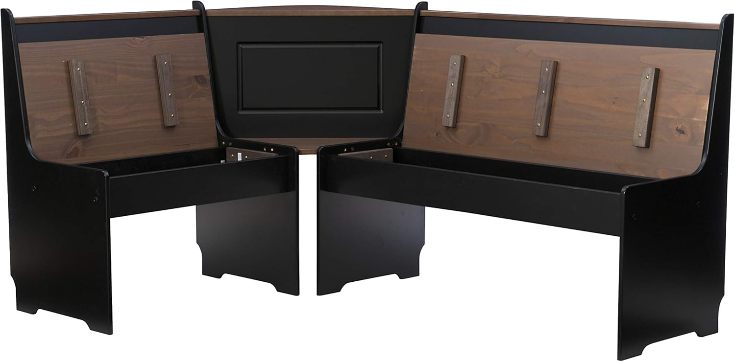 Linon Black and Pecan Breakfast Dining Set Ardmore Nook