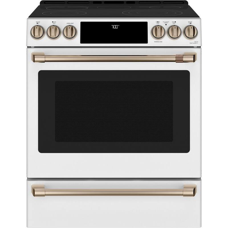 30 in. 5.7 cu. ft. Smart Slide-In Electric Range in Matte White with True Convection, Air Fry