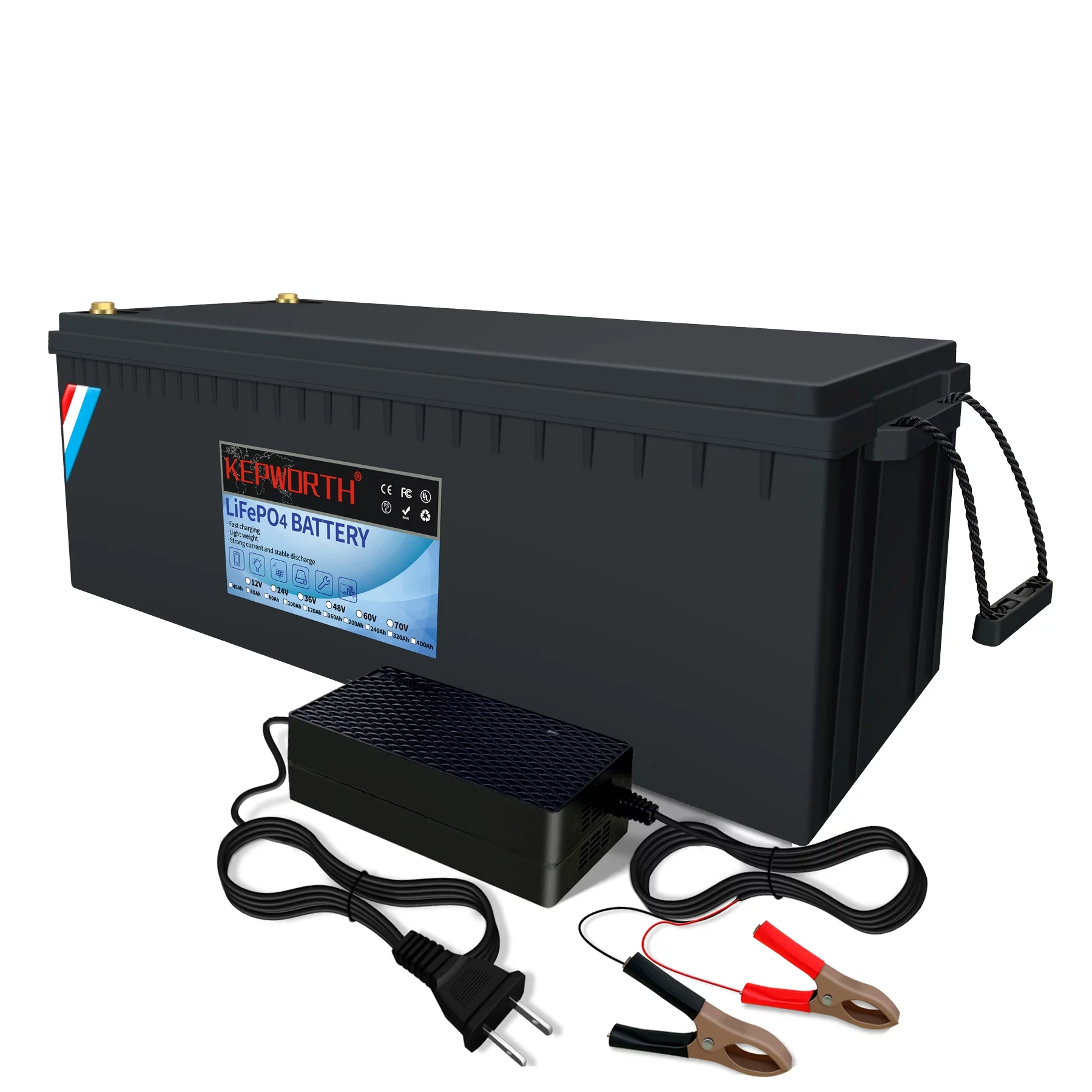KEPWORTH 48V LiFePO4 Battery 100Ah, Lithium Batteries with 100A BMS, Rechargeable Deep Cycle, Perfect for Golf Cart, Marine, Camper, RV, Solar Power, Off Grid - Curated Treasures Market