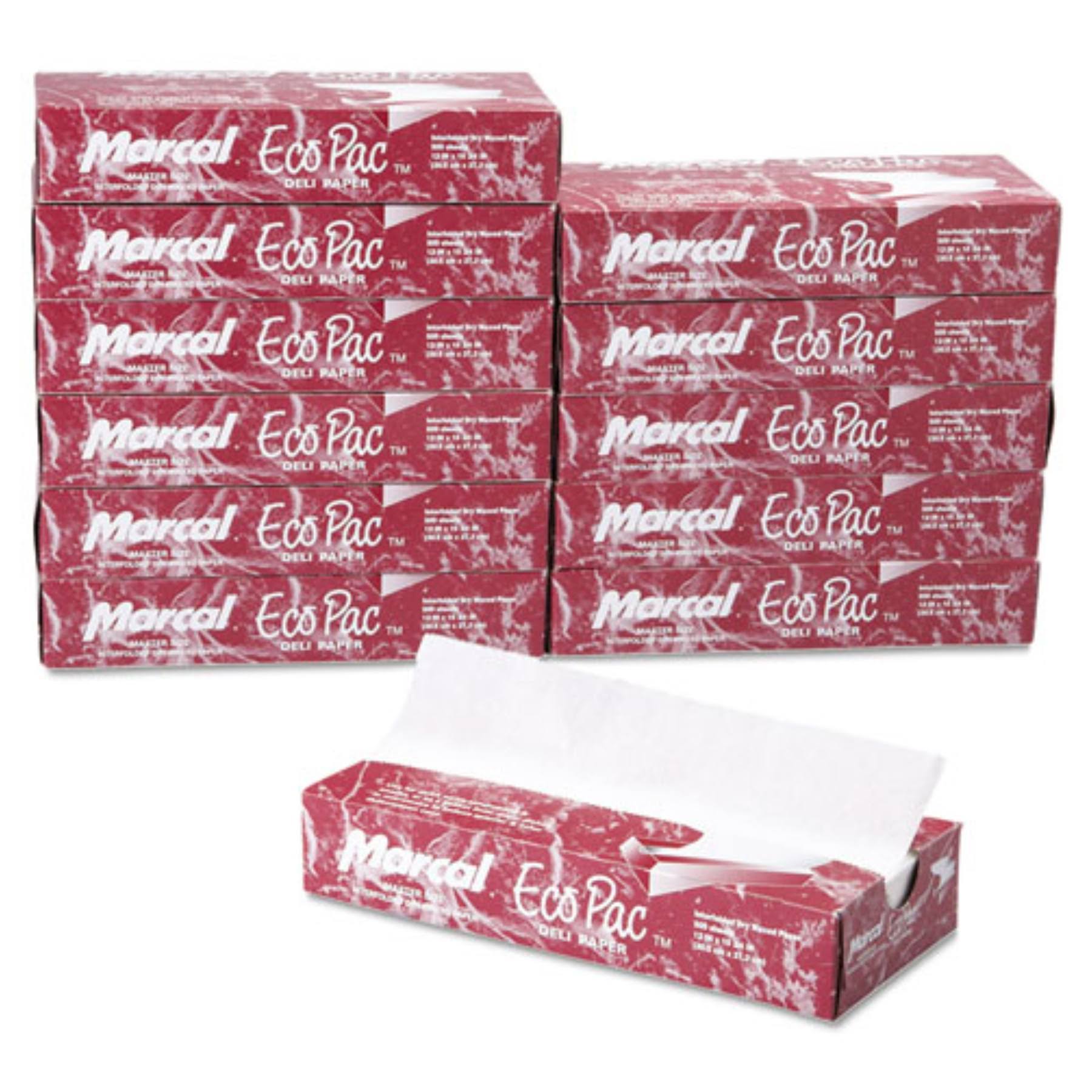Marcal Eco-Pac Interfolded Dry Wax Paper 12 x 10 3/4 White 500/Pack 12 Packs/Carton 5293