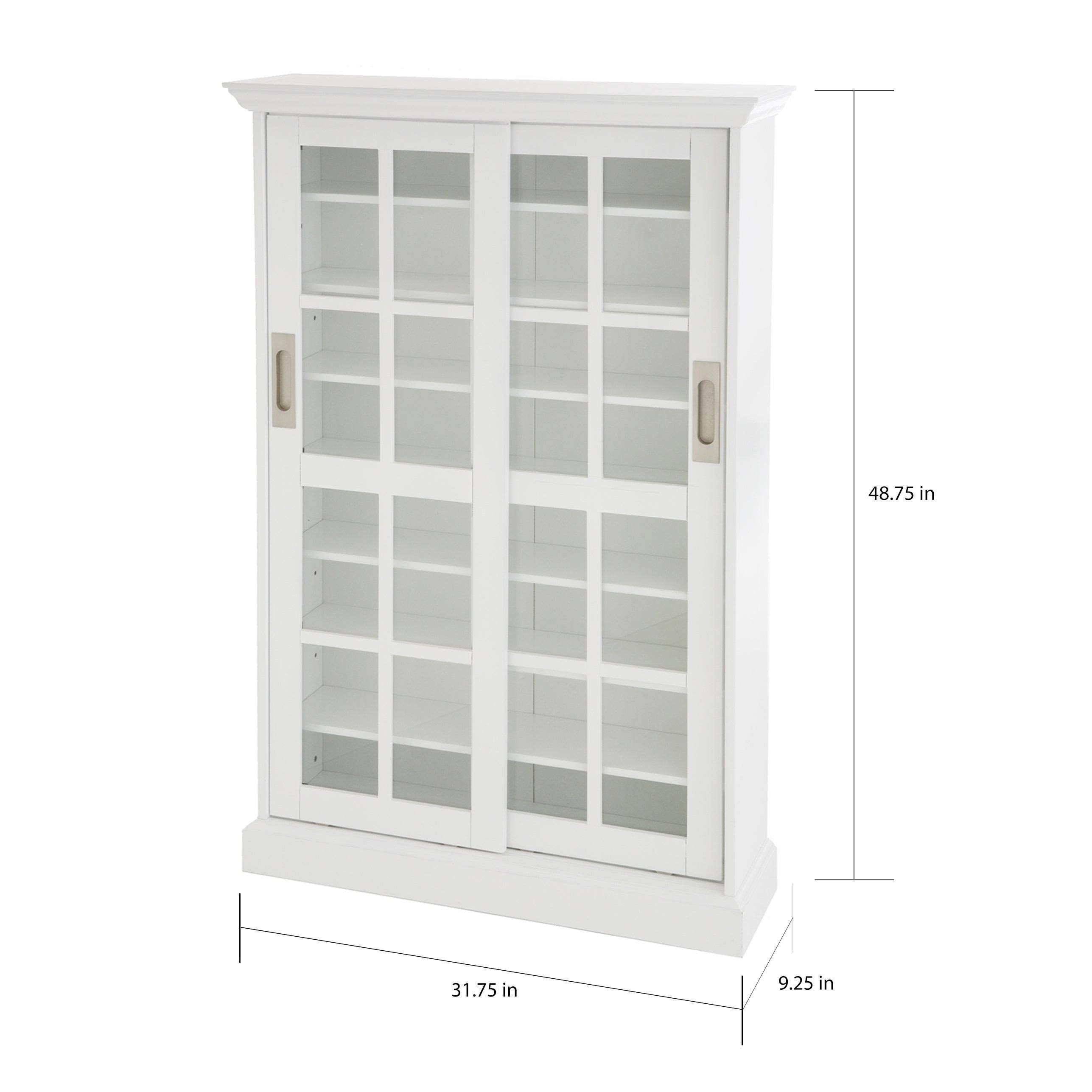 White Sliding Door Media Cabinet, Harper Blvd