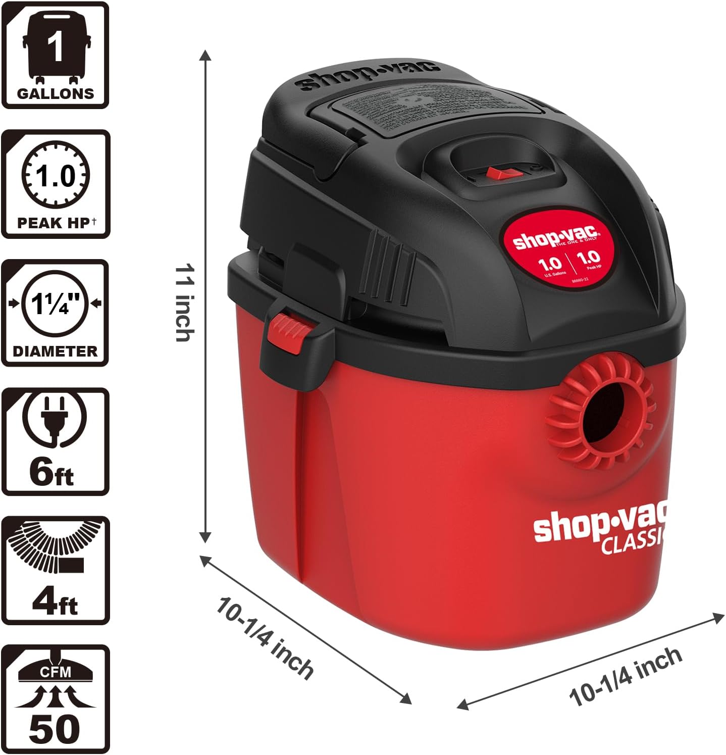 Shop-Vac Wet/Dry Vac Portable Compact Micro Vacuum and 6 Gallon Wet Dry Vacuum Cleaner