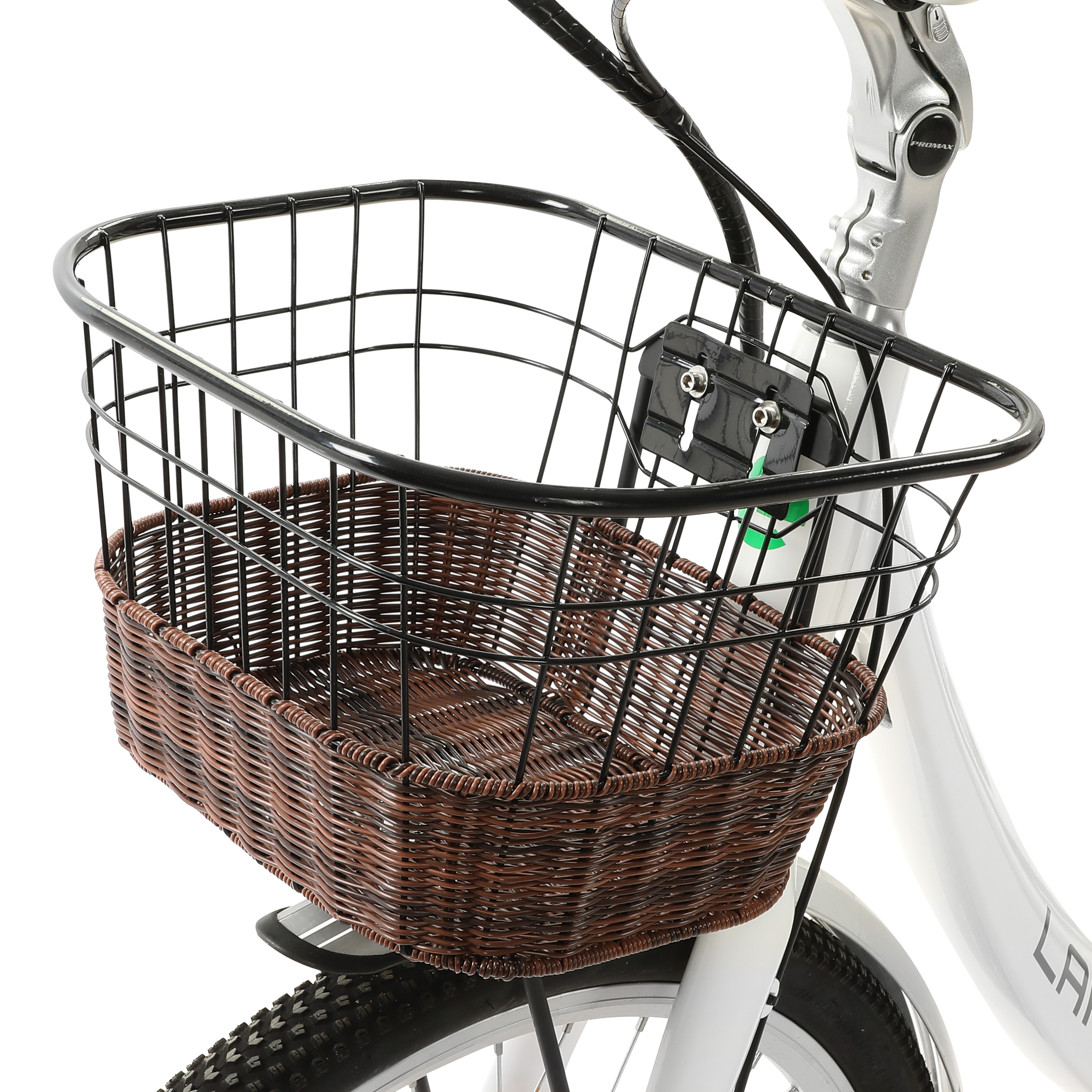 ECOTRIC Electric Bike EBike 26" 36V 10AH Bicycle Li-ion Battery City Moped 500W Women Girls USB Port Bike Shimaro Motor Throttle & Pedal Assist With Basket and rear rack For Adults