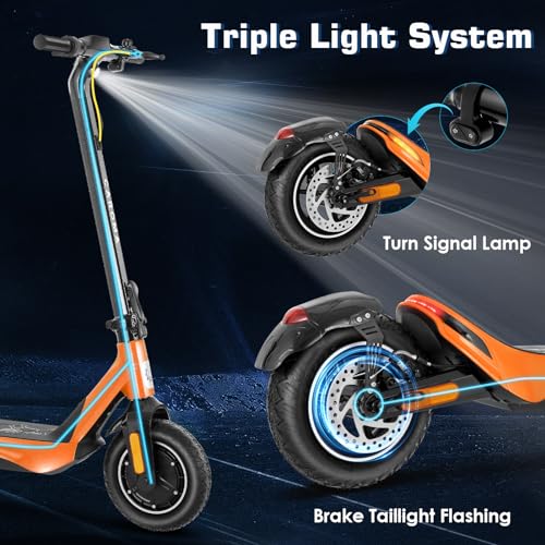 Caroma Electric Scooter, Peak 850W Powerful Motor, 30 Miles Long Range and 36 MPH Top Speed, Turn Signal & Cruise Control, Folding Electric Scooter Adults with Wide Pneumatic Wheel