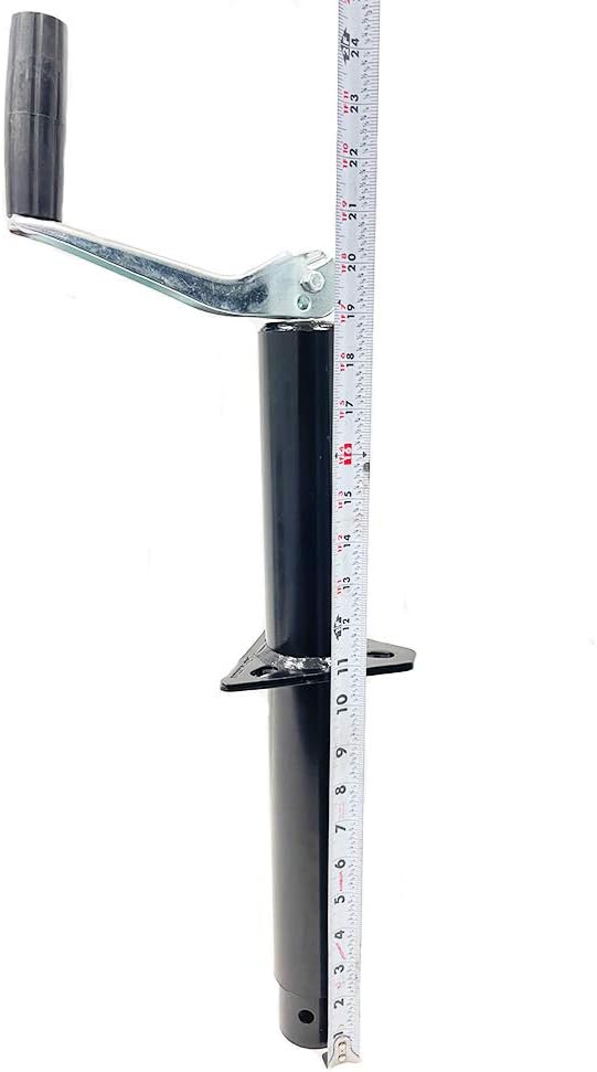 Southwest Wheel 5,000 lbs top Wind A-Frame Trailer Jack w/Zinc Round Tube Foot Plate Pack of 2
