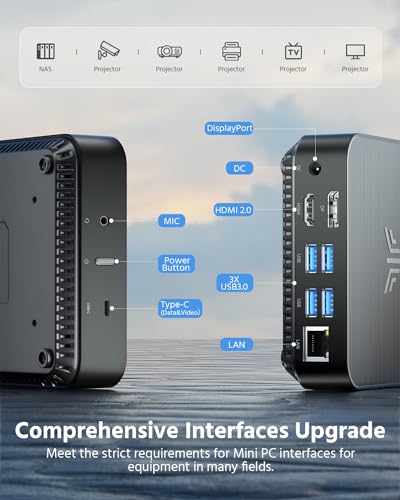 Mini PC Intel 11th Gen i5-12450H(Up to 4.5 GHz) Windows 11 Pro, Mini Computers 16GB RAM 512GB SSD, Mini Desktop Computer Super Fast WiFi BT Type-C USB3.0 4K UHD Triple Display VESA Home Office