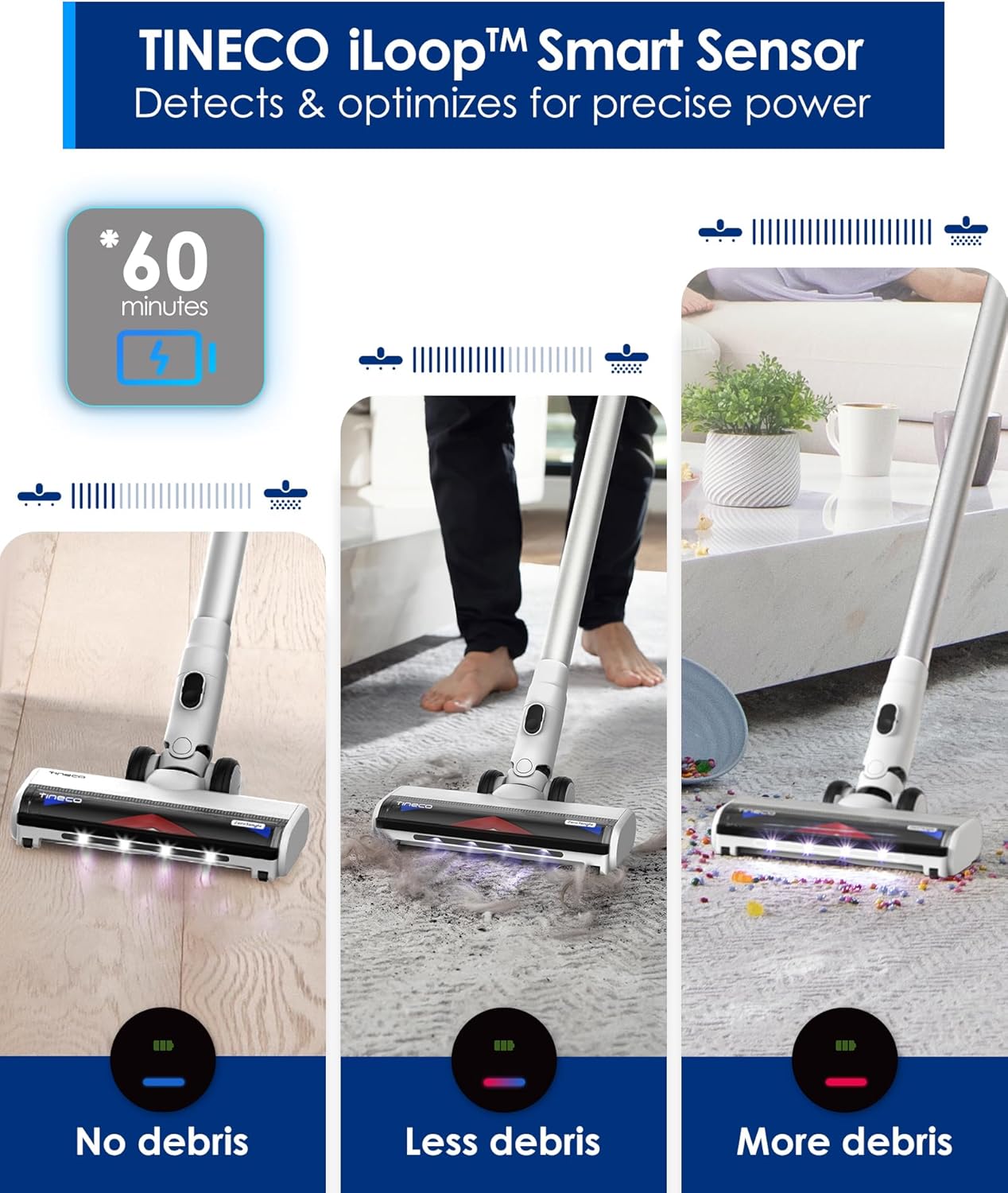 Tineco iFLOOR 3 Breeze Complete Wet Dry Vacuum & Pure ONE Station Cordless Stick Vacuum Cleaner with 3L Dust Clean Station