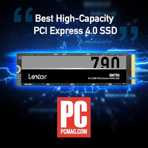 Lexar 2TB NM790 SSD with Heatsink PCIe Gen4 NVMe M.2 2280 Internal Solid State Drive, Up to 7400/6500 MB/s Read/Write, Compatible with PS5, for Gamers and Creators, Black (LNM790X002T-RN9NU)