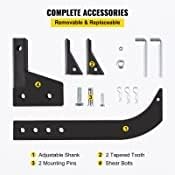 VEVOR Hitch Mounted Ripper, 18" Shank Length Box Scraper Shank, 4 Hole Site Box Blade for Tractor, 2 Locating Pins Ripper Shank, 2 Plough Tips Box Blade Shank Teeth Pack of 2
