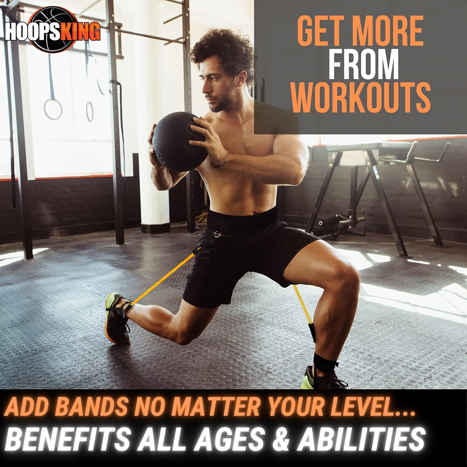 HoopsKing Vertical Jump Resistance Bands | Jump Higher | 5 Pairs of Different Resistance Levels