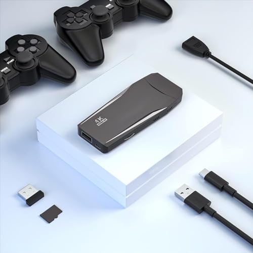 Wireless Retro Game Console Stick, Nostalgia Gaming Stick, Plug & Play TV Video Gaming Stick with 20000+ Games Built-in, 18 Retro Emulators 20GB, 4K HDMI Output, 2 2.4G Wireless Controllers