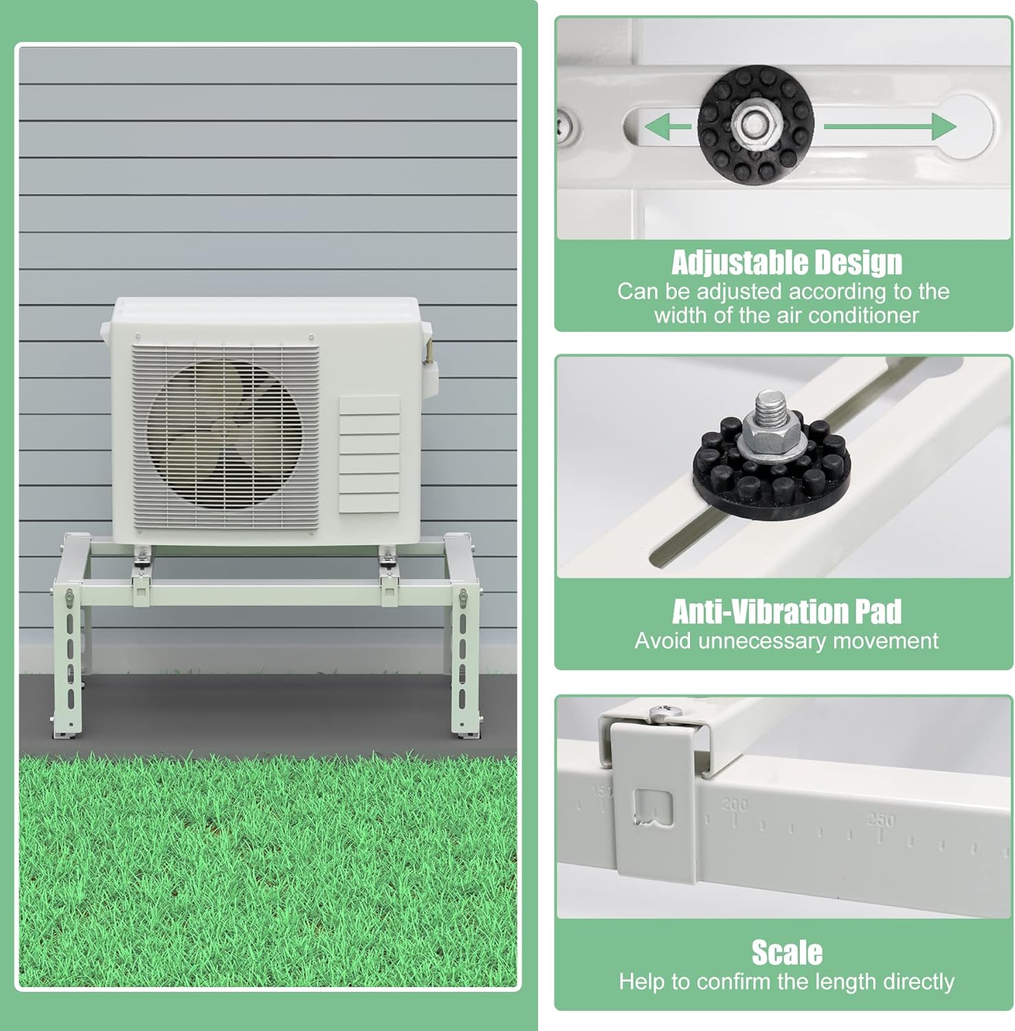 Mini Split Ground Stand for Air Conditioners Heat Pump System,Air Conditioner Bracket for Outdoor AC Unit,Heavy Duty Condenser Stand Base for 9,000-24,000 BTU