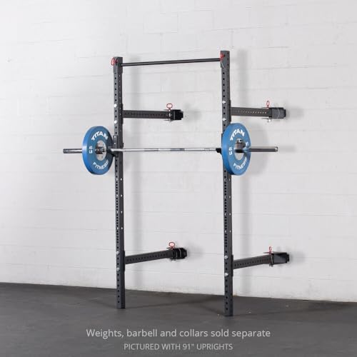 Titan Fitness T-3 Series 82-inch Wall Mounted Folding Power Rack, Space Savings Rack, Folds up to 5" from The Wall
