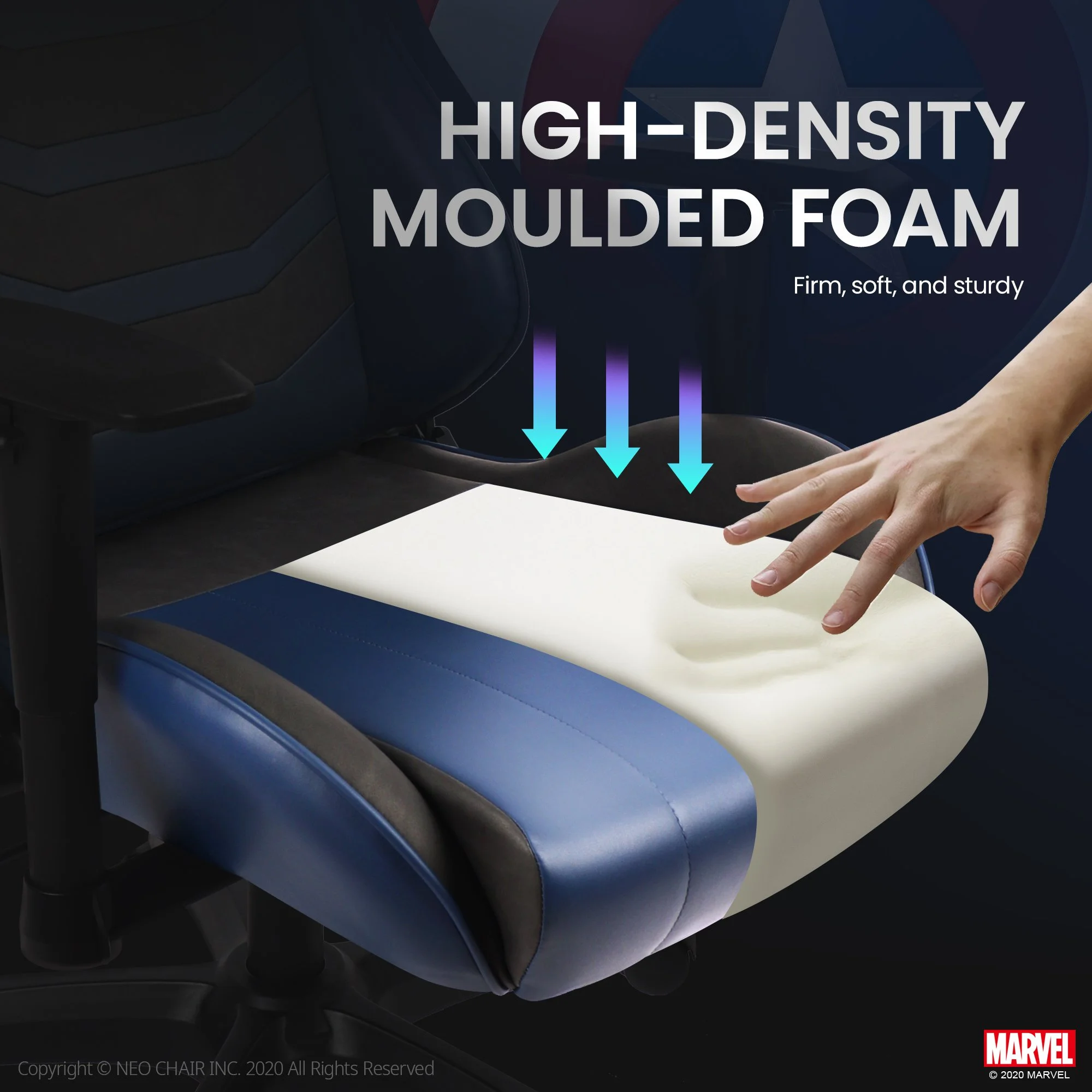 Neo Chair MARVEL Prime Series Ergonomic High-Back Gaming Chair, Captain America