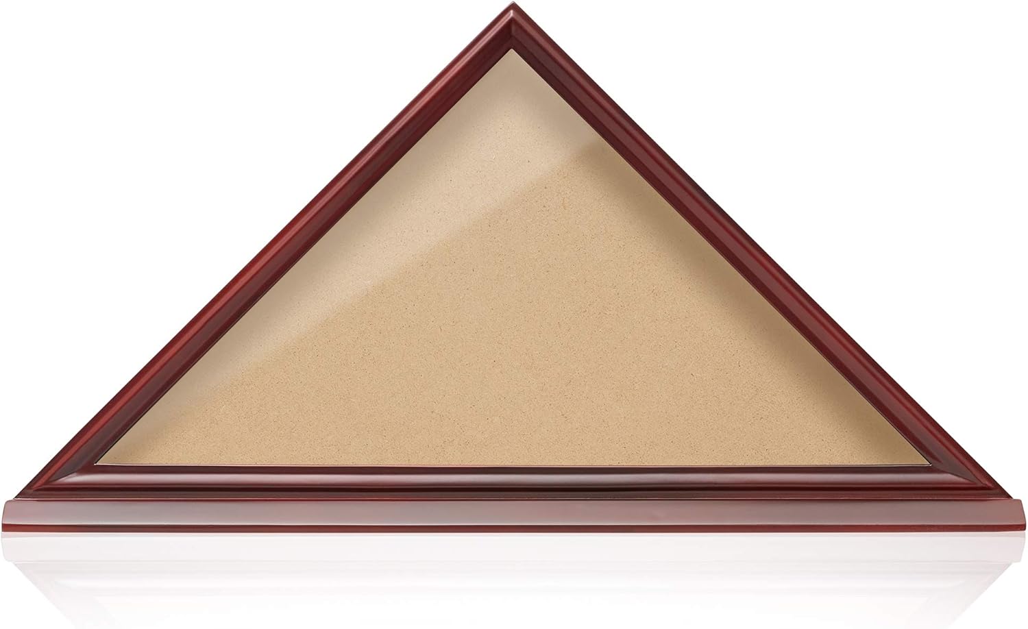Reminded Memorial Veteran American Flag Display Case, Solid Wood Cherry Finish