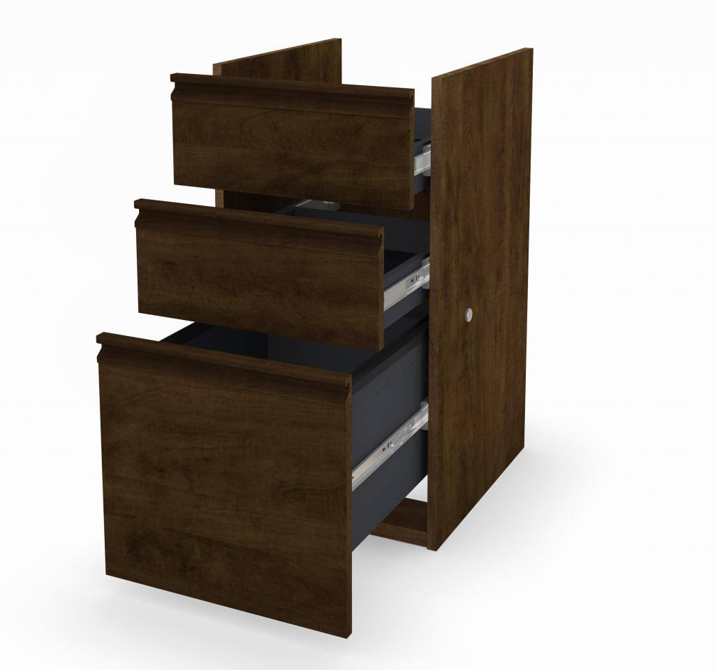 Bestar 99620-2139 Prestige + Pedestal (ready-to-assemble) in Bordeaux Graphite