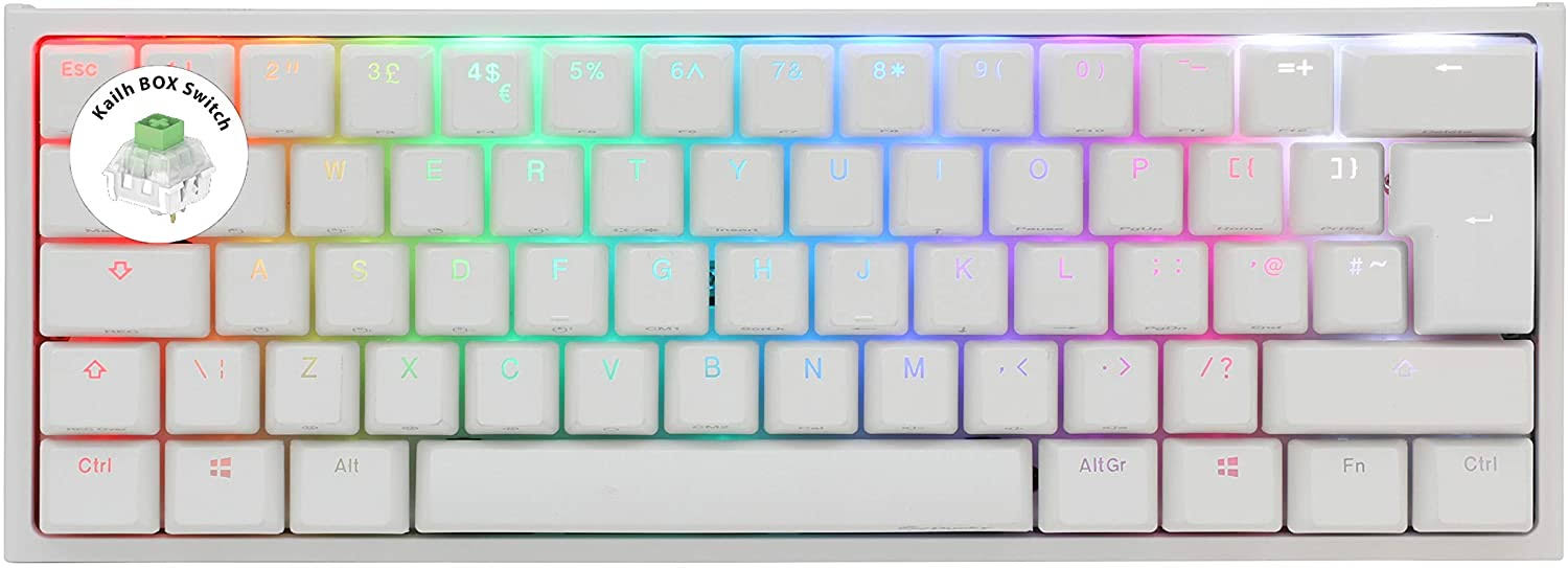 Ducky Channel One2 Mini Pure White RGB Backlit Box Jade Switch RGB Backlit